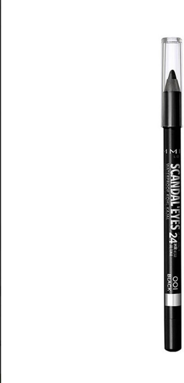 Roll over image to zoom in Rimmel London, Scandaleyes Waterproof Kohl Kajal Pencil Eyeliner, 01 Black, 1.3g