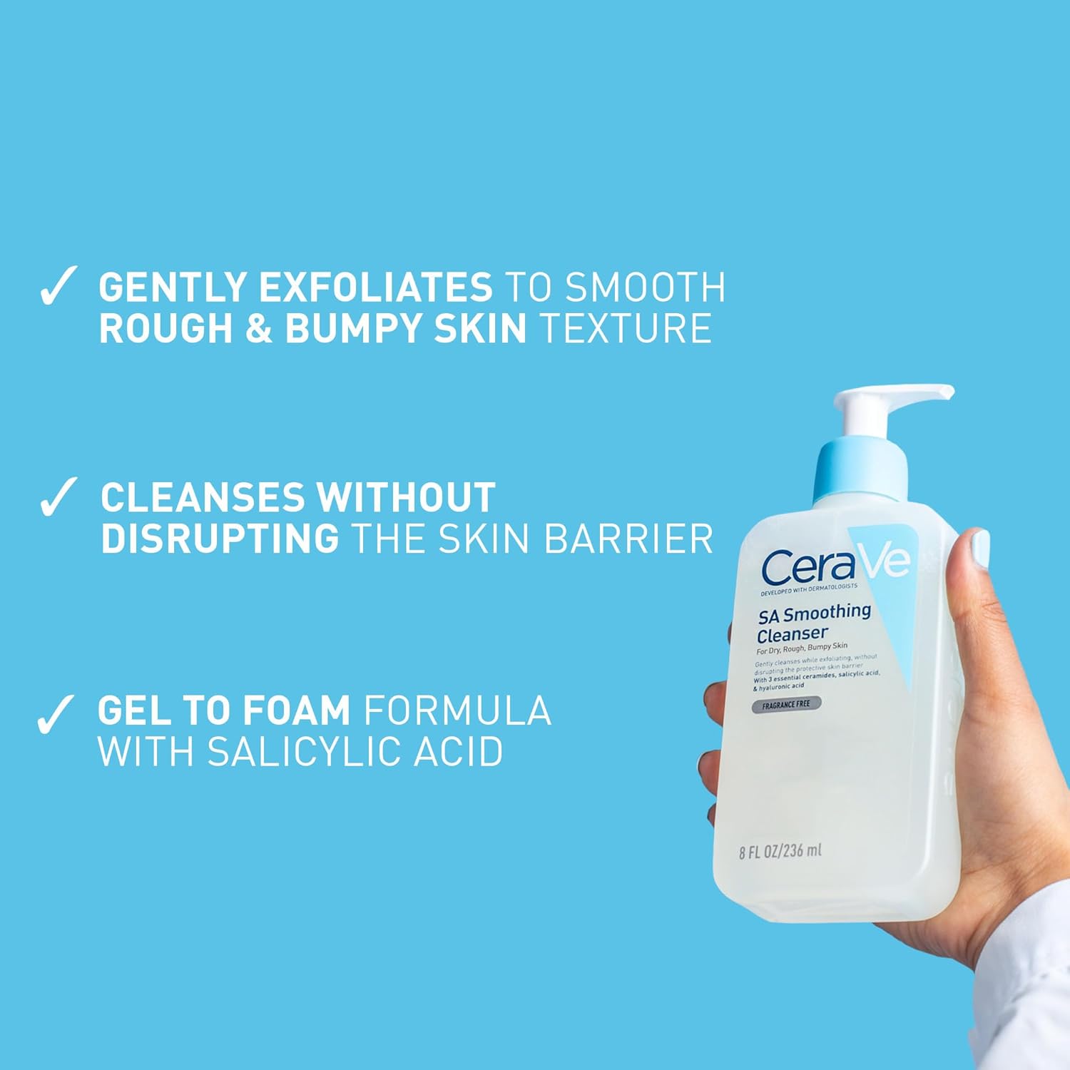 CeraVe - SA Smoothing Cleanser for Dry, Rough and Uneven Skin - 473 ml
