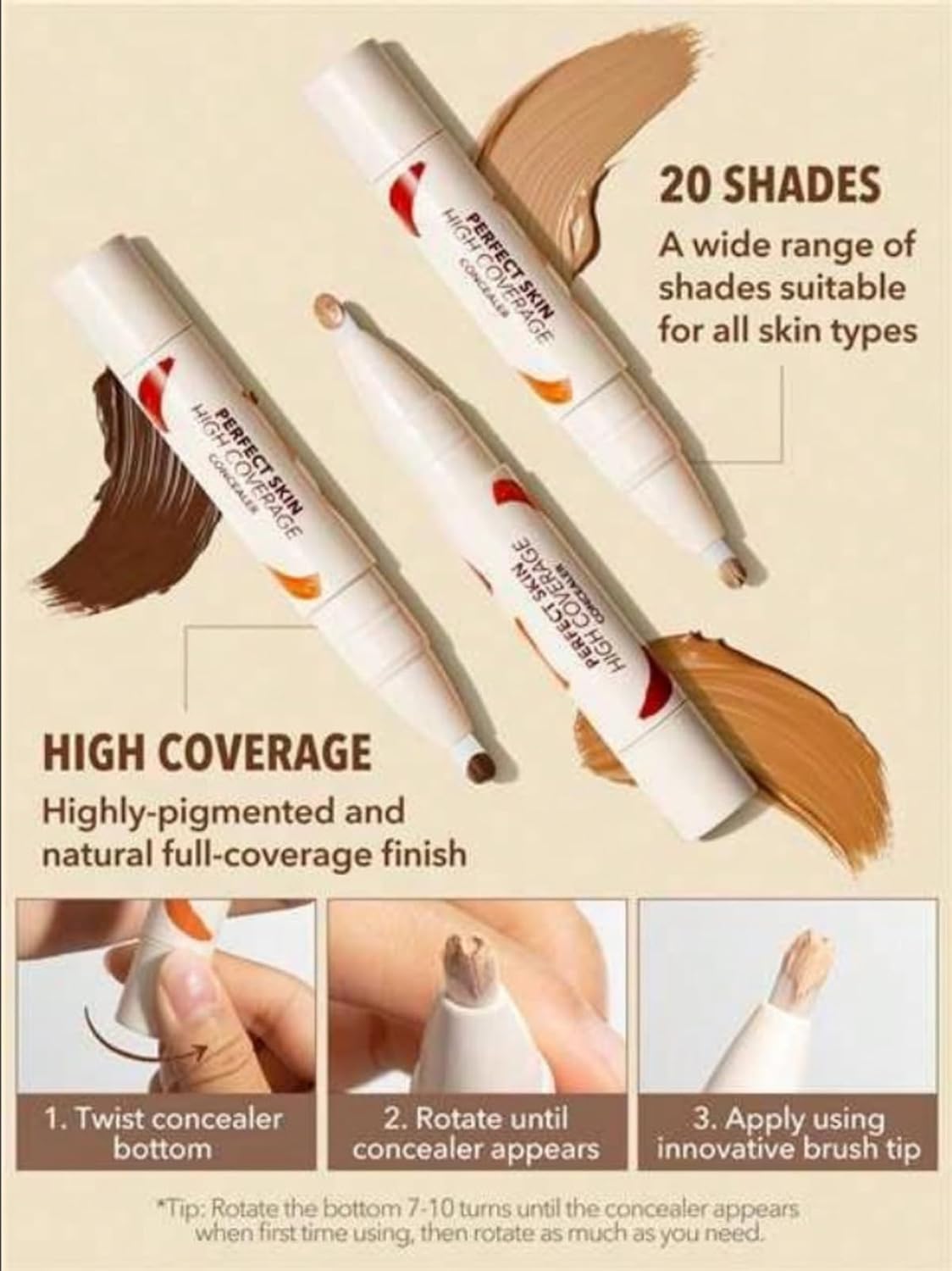 Sheglam Skin High Coverage Concealer 4.5 g, Nude
