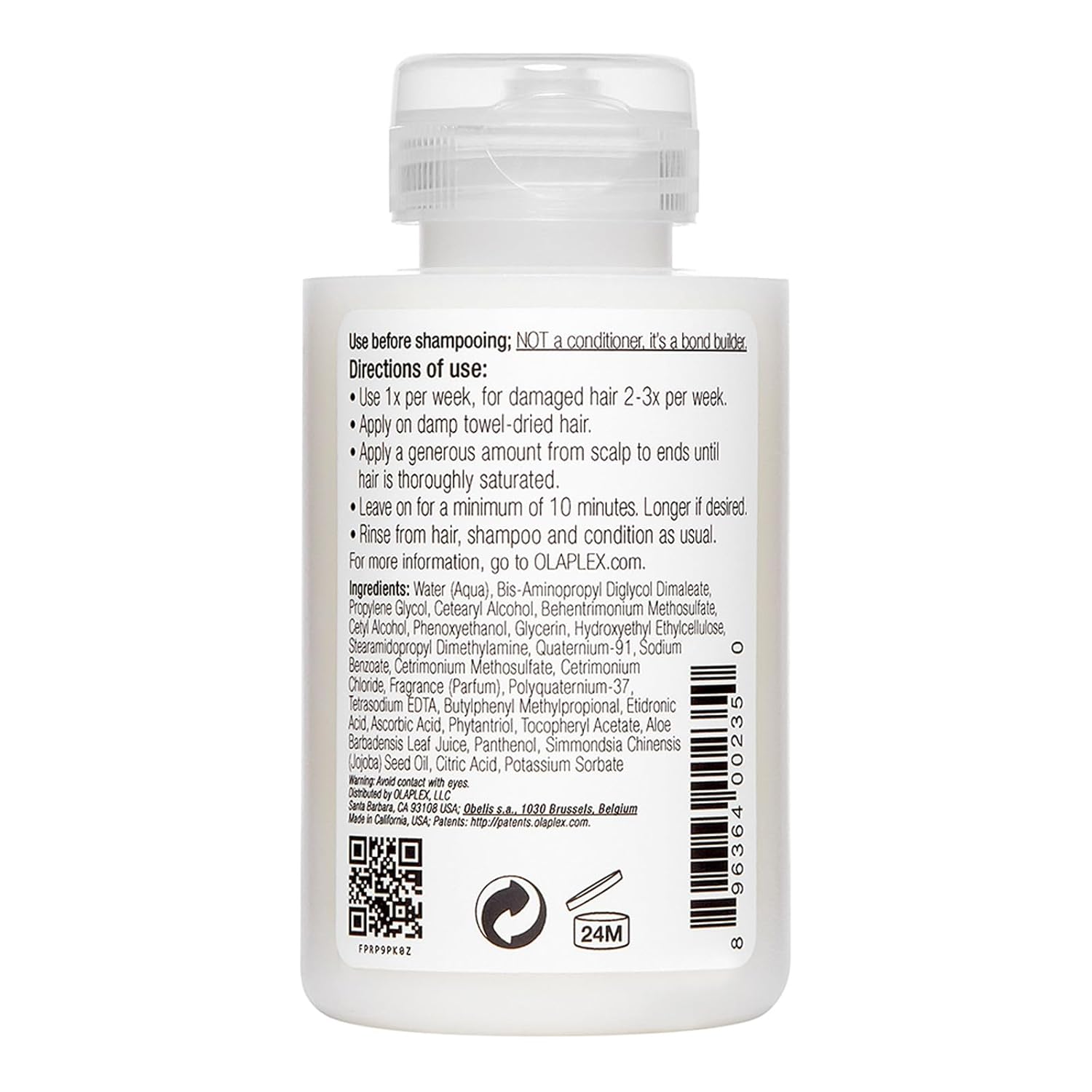 No. 3 Hair Perfector Repairing Hair Treatment, Concentrated for Dry Damaged Hair, Repairs & Strengthens All Hair Types, 3.3 fl oz