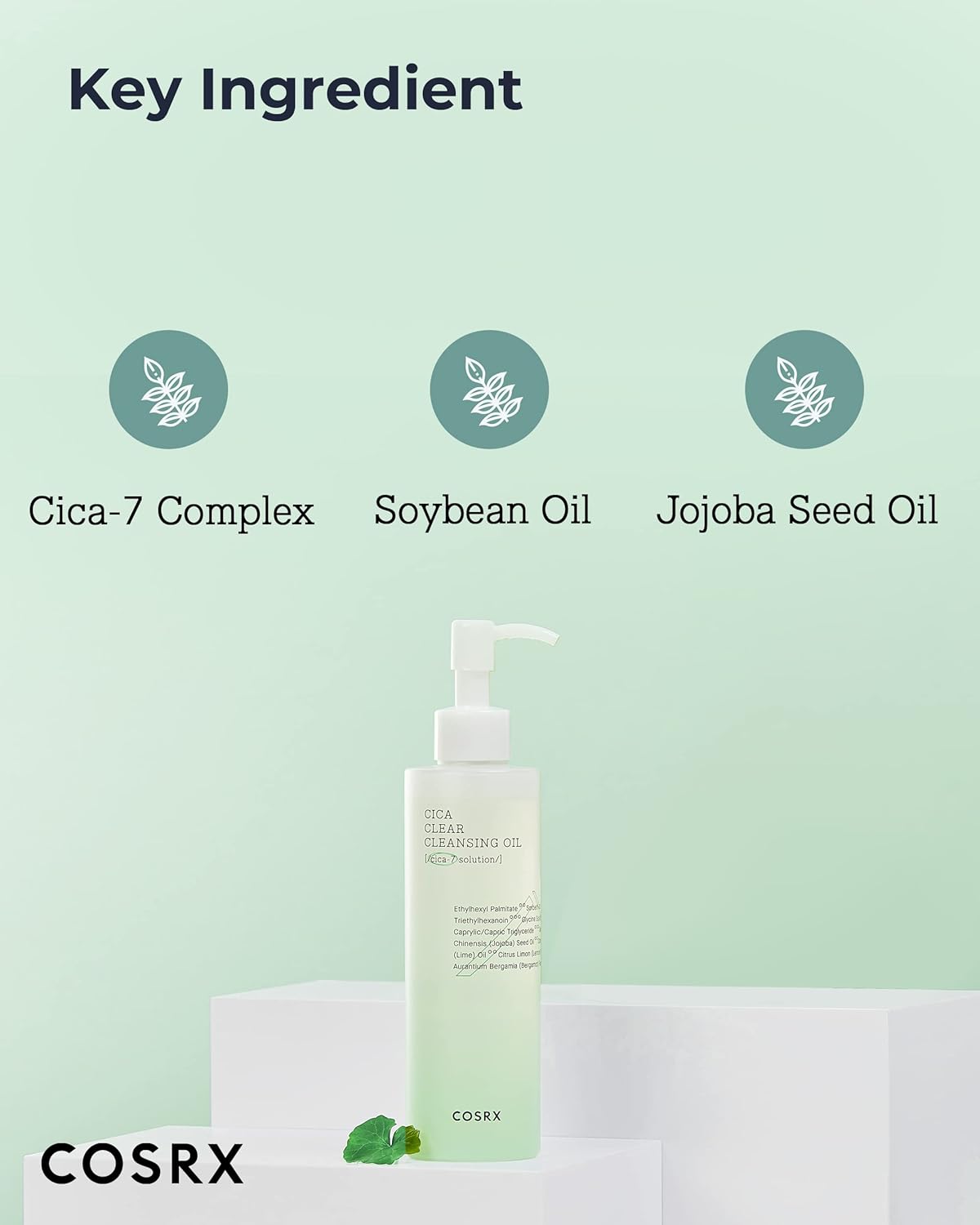 COSRX Pure Fit Cica Cleansing Oil, 6.76 fl. oz / 200ml | Light Weight Oil Purifying Centella for Sensitive Skin | CICA-7 Complex, Jojoba seed oil