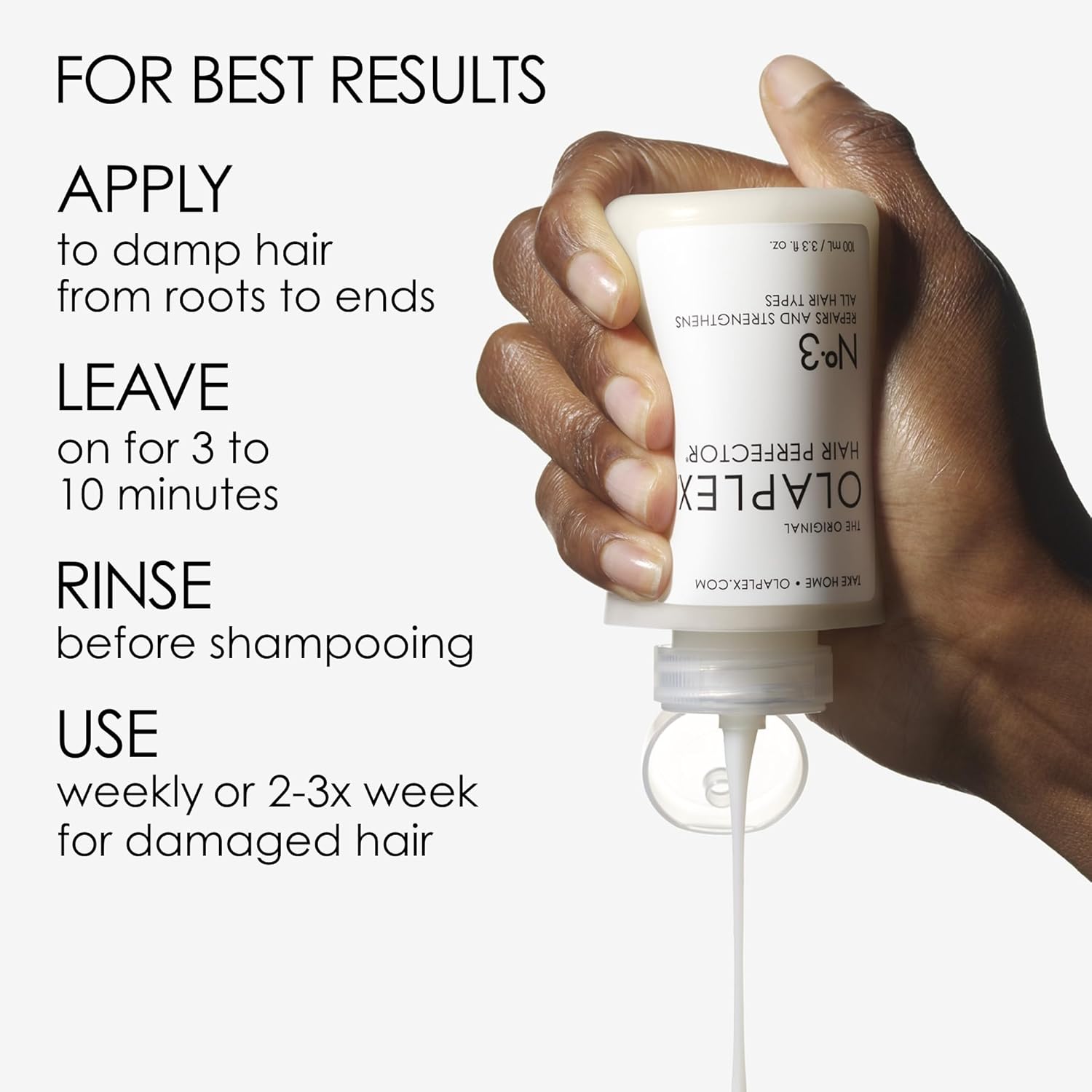 No. 3 Hair Perfector Repairing Hair Treatment, Concentrated for Dry Damaged Hair, Repairs & Strengthens All Hair Types, 3.3 fl oz