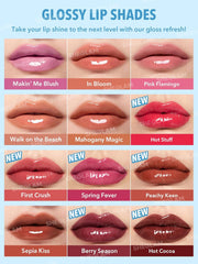 SHEGLAM PoutPerfect Moisturizing Solid Lip Gloss with Plumping Serum Non Sticky Lipstick with Coconut Oil - Sepia Kiss