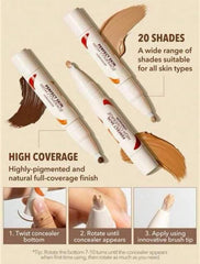 SHEGLAM Perfect Skin High Coverage Concealer - Liquid Concealer Brush Moisturizing Weightless All - Day Hydrate Concealer Makeup (Butter Cream)