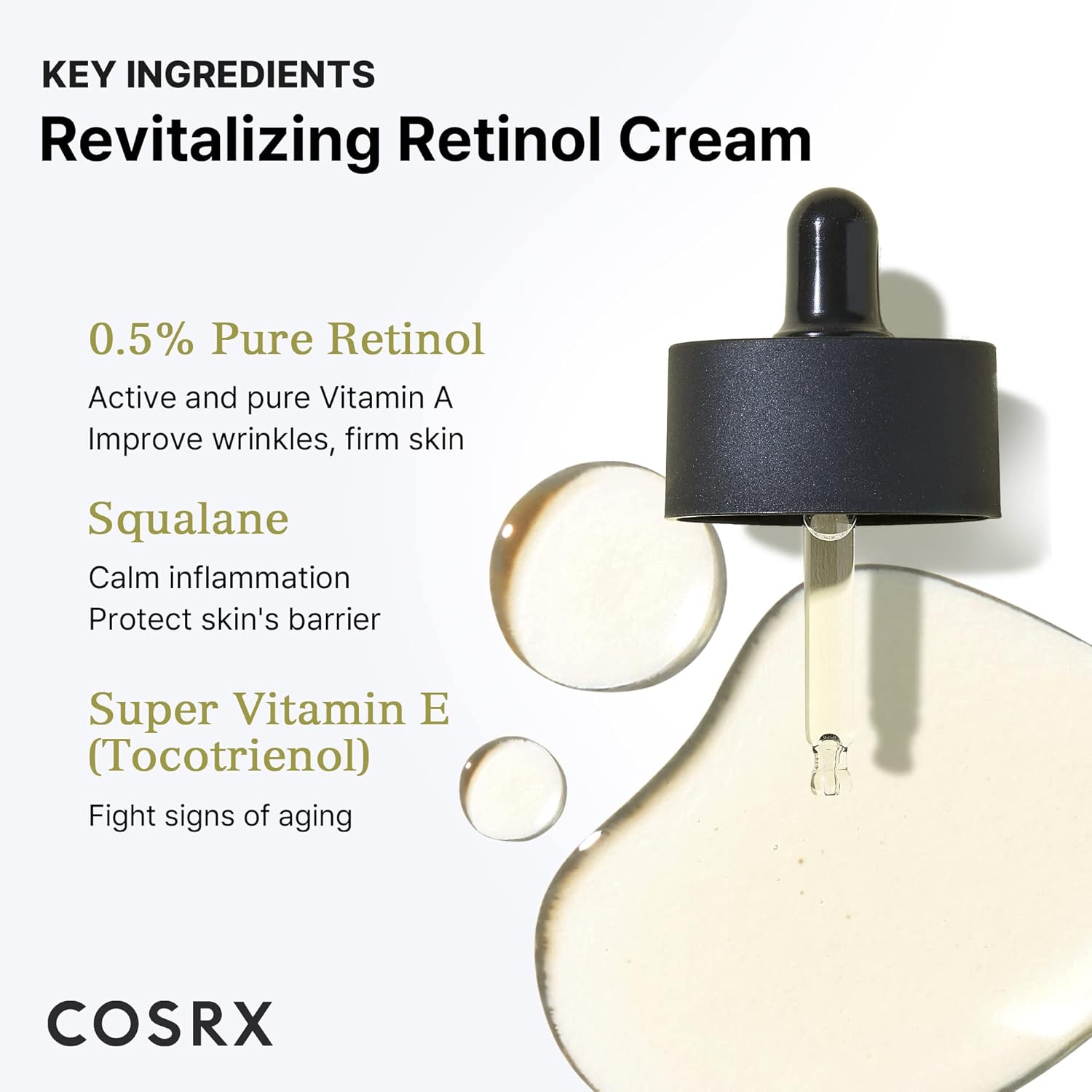COSRX Retinol 0.5 Oil, Anti-aging Serum with 0.5% Retinoid Treatment for Face, for Day & Night