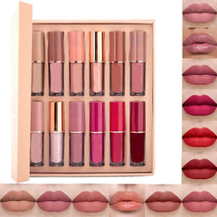 Gift Set 12 colors velvet matte non-stick non-stick non-fading lipstick
