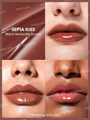 SHEGLAM PoutPerfect Moisturizing Solid Lip Gloss with Plumping Serum Non Sticky Lipstick with Coconut Oil - Sepia Kiss