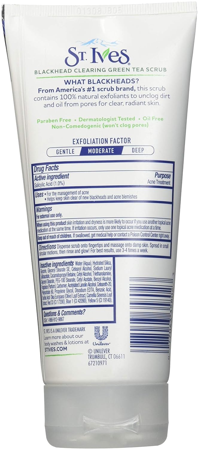 St. Ives Blackhead Clearing Face Scrub Green Tea 6 oz(Pack of 3)