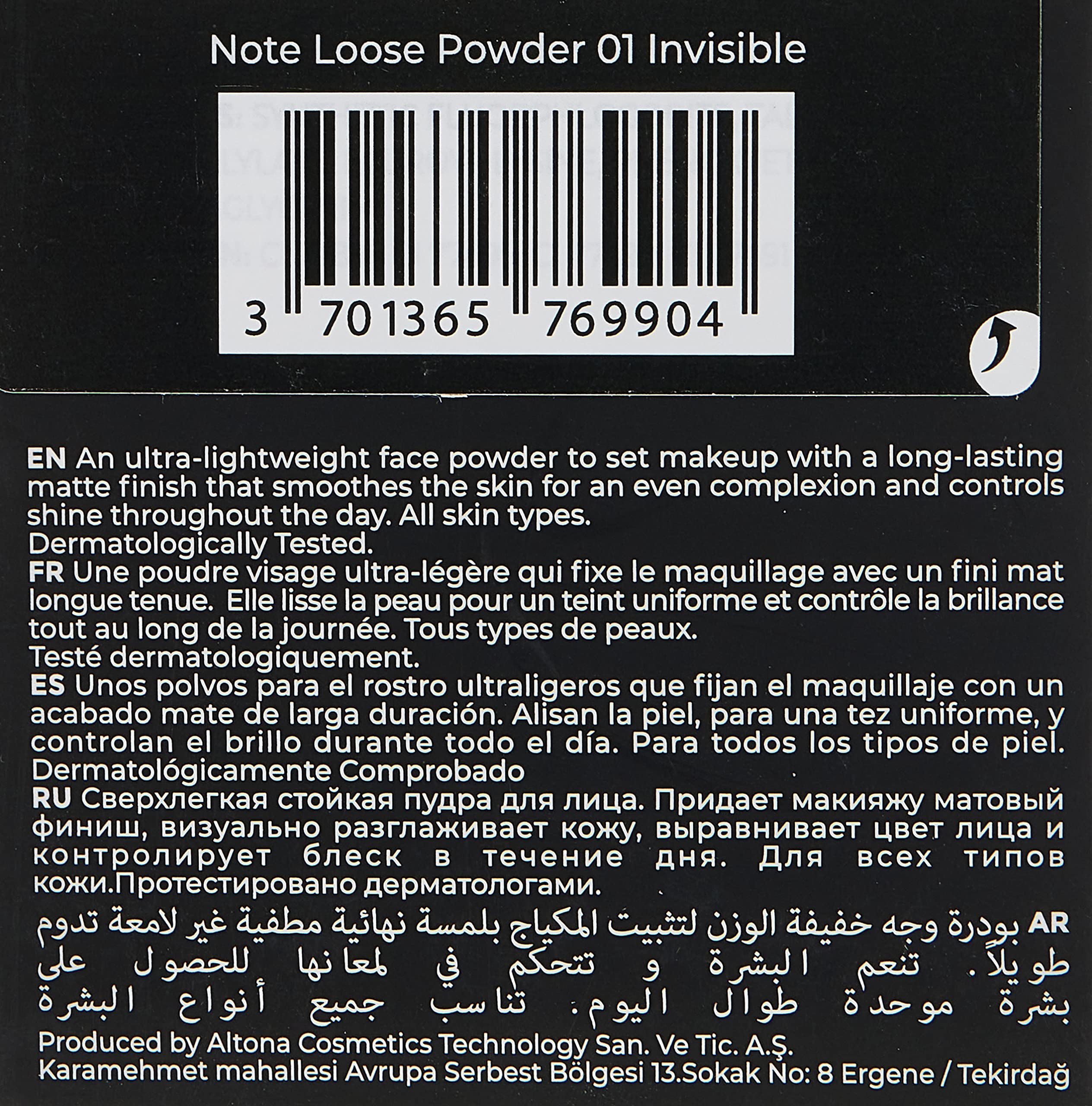NOTE Cosmetics LOOSE POWDER 01