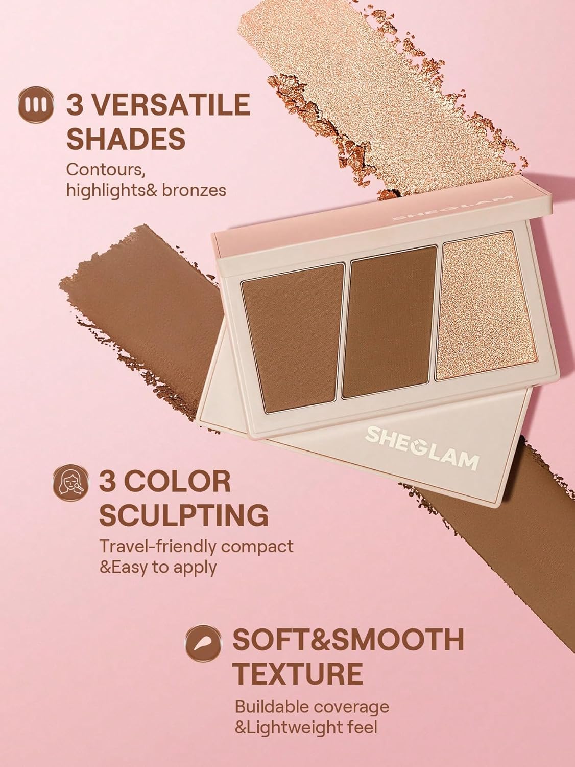 SHEGLAM Trio Hero Face Palette-Sand
