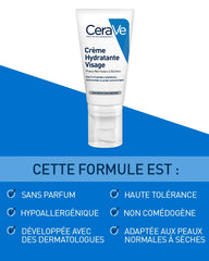 Cerave Crème Hydratante Visage 52ml pour Peau Normale, Peau Sèche